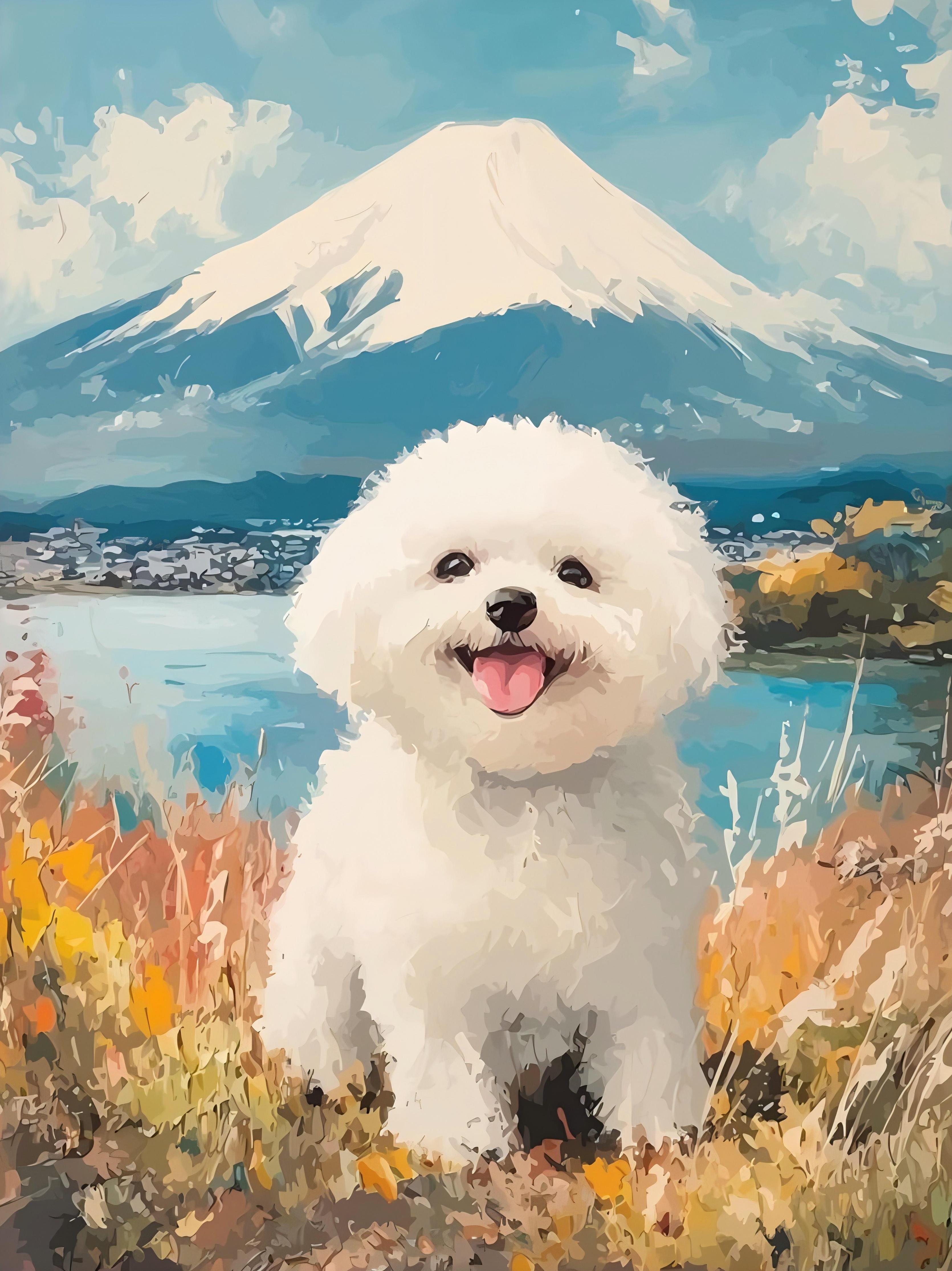 Mount Fuji-Natural Scenery Style Pet Portraits